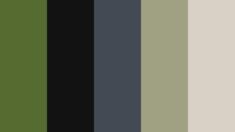 urban moss noir classic olive color palette with hex codes