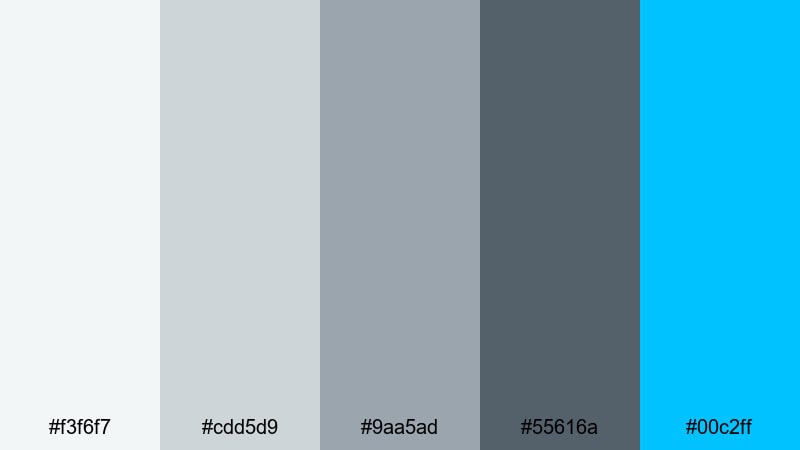 urban neon mist gray color palette with hex codes