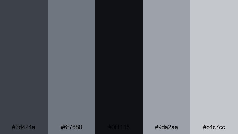 urban night drive slate gray color palette with hex codes
