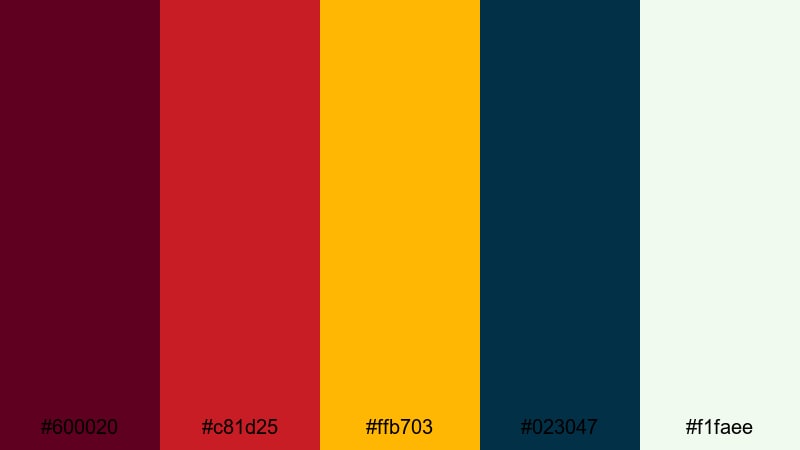 urban nightlife flash maroon gold color palette with hex codes