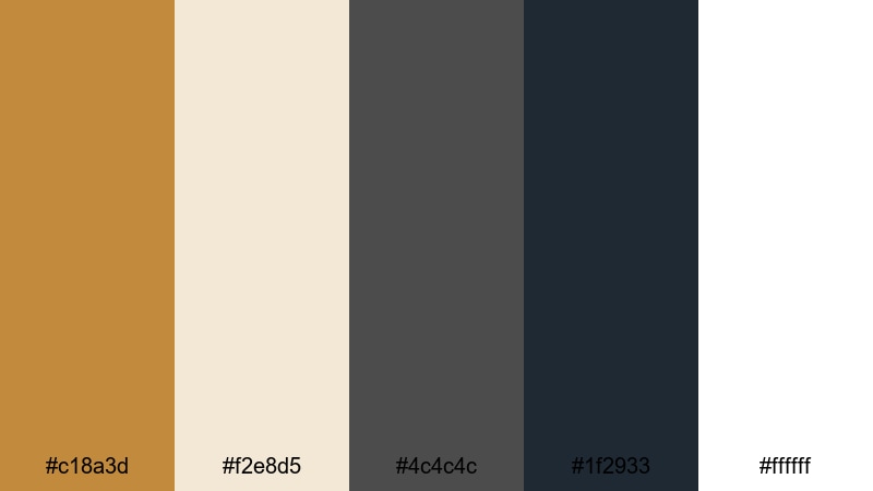 urban ochre lines ochre color palette with hex codes