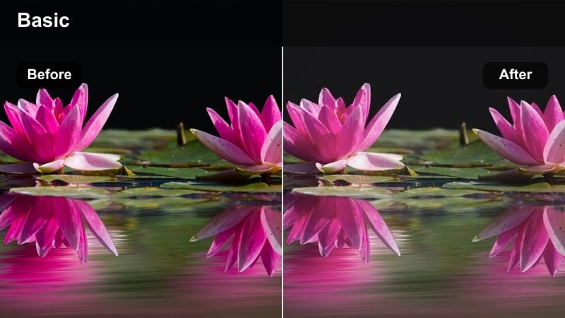 Daytime city street with softened pastel buildings and muted traffic colors.