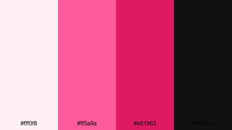urban poster flash red magenta color palette with hex codes