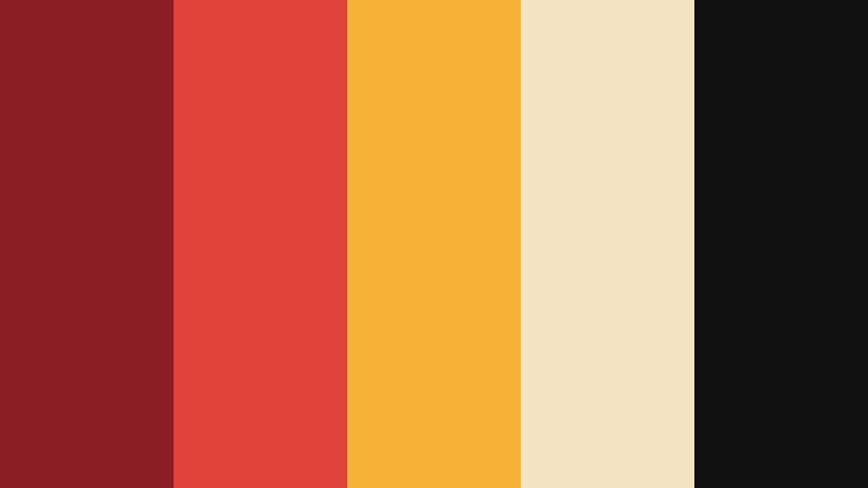 urban ramen counter red and gold restaurant color color palette with hex codes