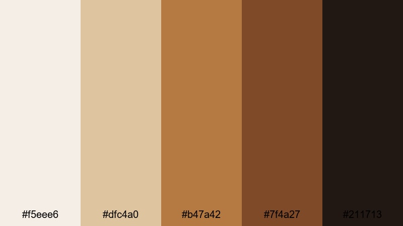 urban roast aesthetic golden brown color palette with hex codes