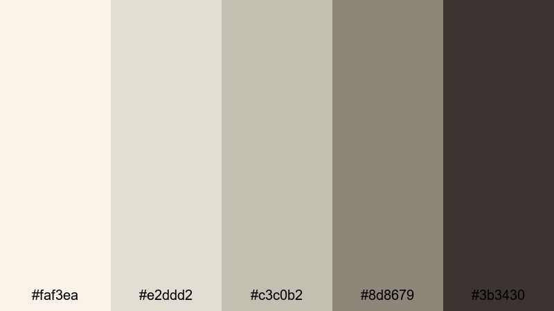 urban roast minimal coffee cream color palette with hex codes