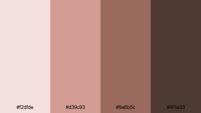 urban rose concrete brown pink color palette with hex codes