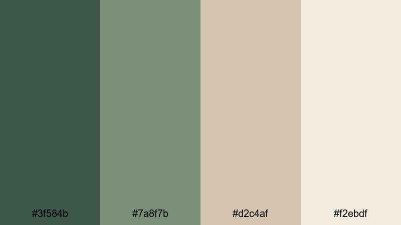 urban sage neutral green tan color palette with hex codes