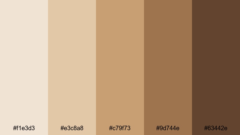 urban sand fawn fawn color palette with hex codes