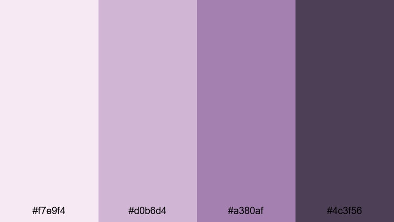 urban serif branding mauve color palette with hex codes