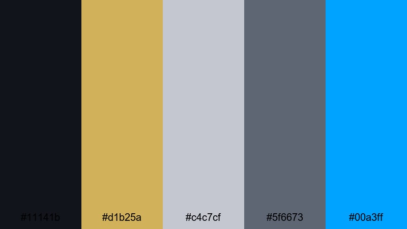 urban skyline gleam gold silver color palette with hex codes