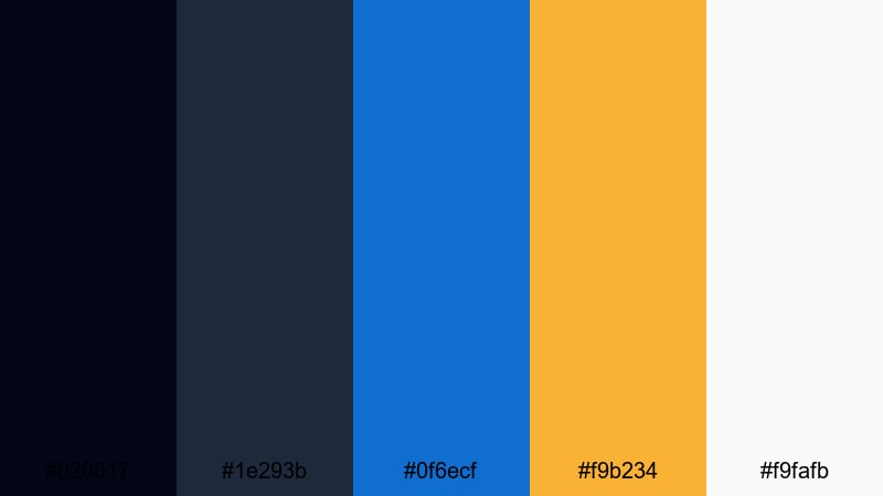 urban skyline glint gold dark blue color palette with hex codes