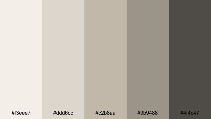 urban stone luxe beige color palette with hex codes