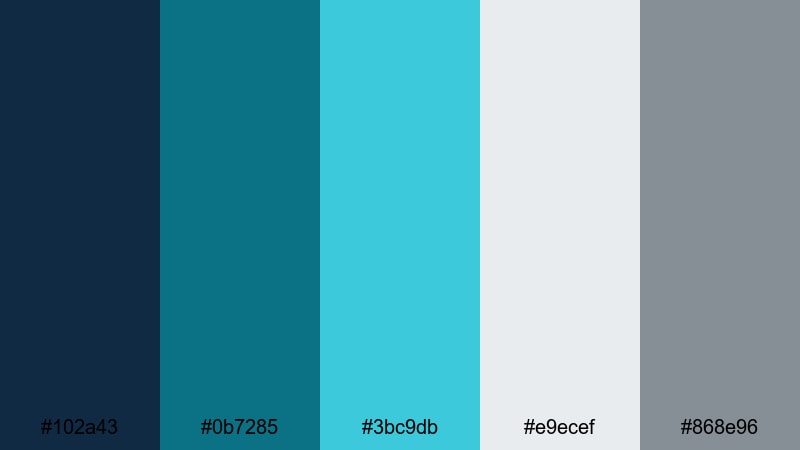 urban teal concrete teal color palette with hex codes