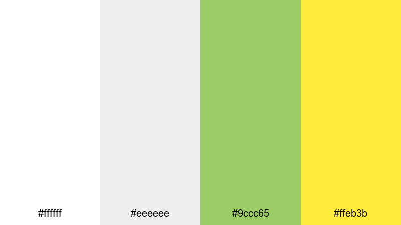 urban terrace sun white green yellow color palette with hex codes