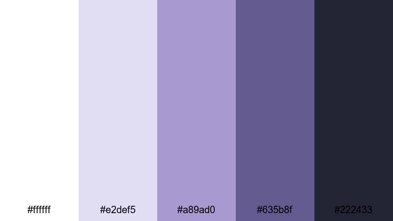 urban violet minimal violet purple color palette with hex codes