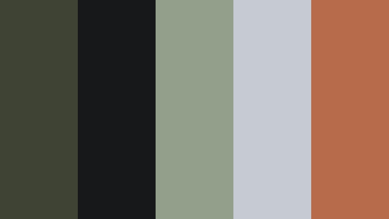 urban woodland grit charred olive color palette with hex codes
