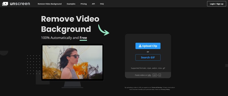 use unscreen to remove video background