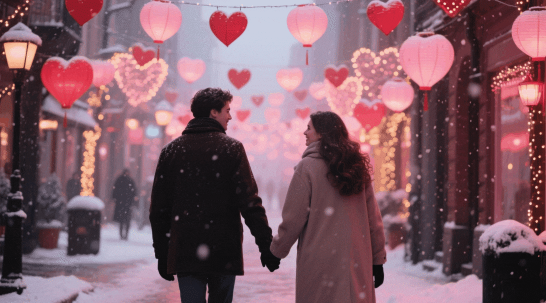 Valentine firework overlay effects