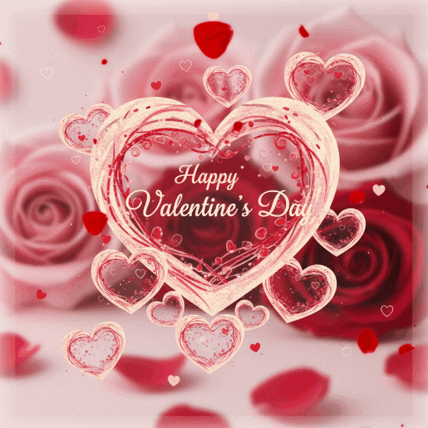 Valentine hearts overlay effects