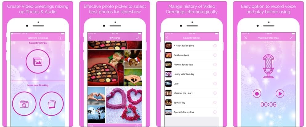 valentines video makers app für iphone 