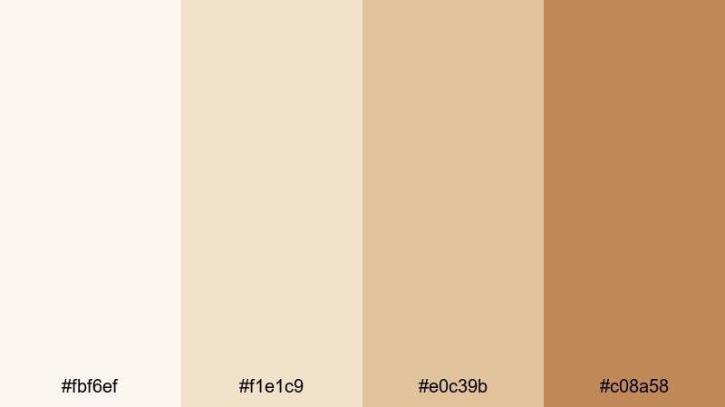 vanilla bean foam coffee color palette with hex codes