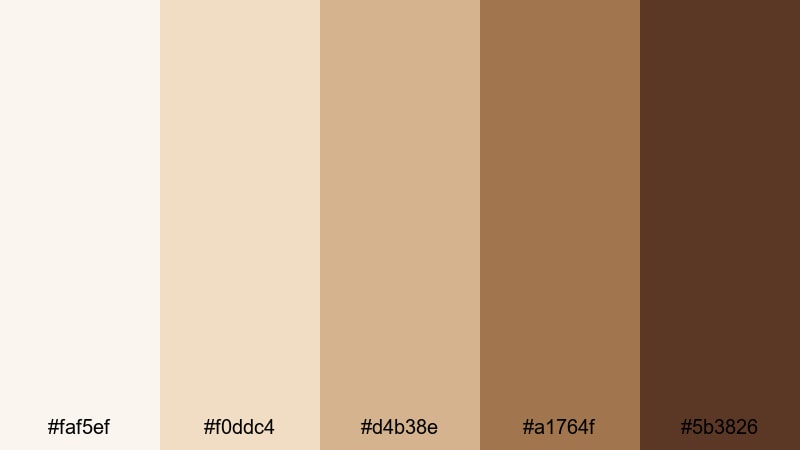 vanilla bean window seat coffee shop color palette with hex codes
