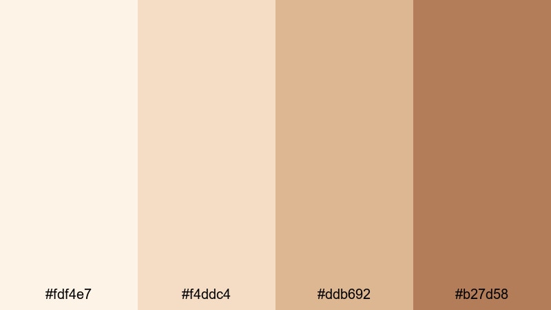 vanilla biscuit dreams beige brown color palette with hex codes