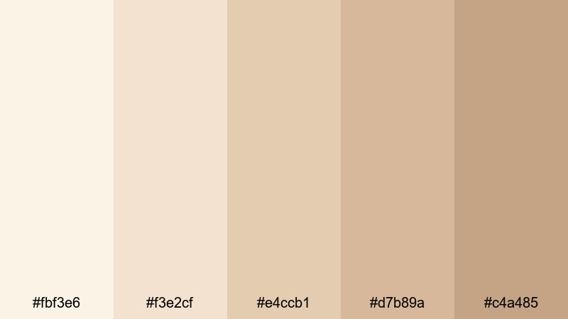 vanilla chai break light color palette with hex codes