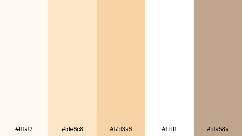 vanilla daydream glow white color palette with hex codes