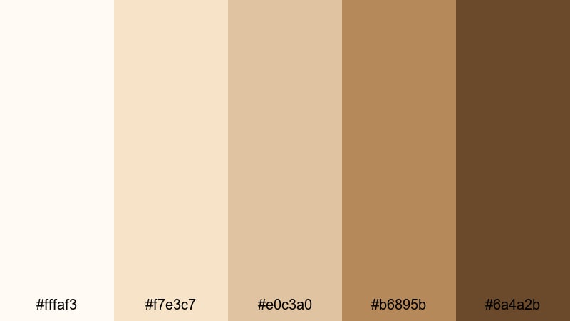 vanilla latte glow white brown color palette with hex codes