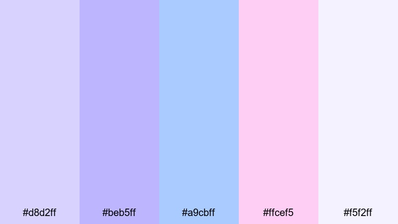 vaporwave dusk glow pastel blue purple color palette with hex codes