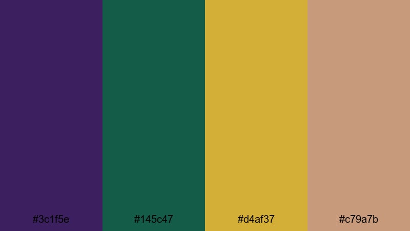 velvet balcony nights mardi gras color palette with hex codes