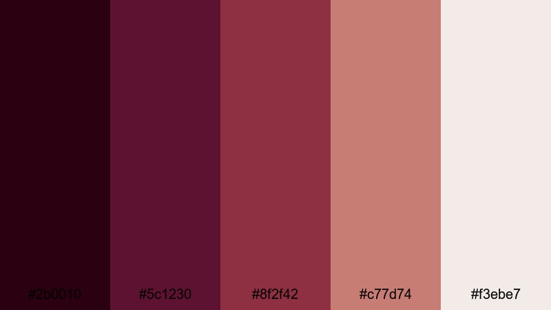 velvet cinema noir burgundy color palette with hex codes