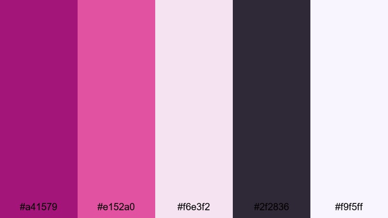 velvet gallery lights magenta color palette with hex codes
