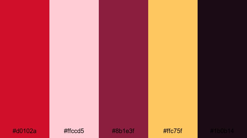 velvet kiss glow lust color palette with hex codes
