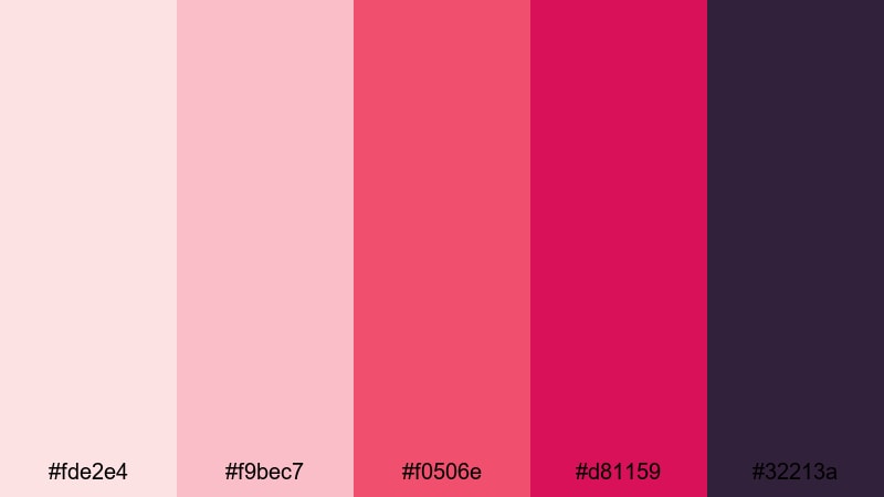 velvet love fade red pink color palette with hex codes