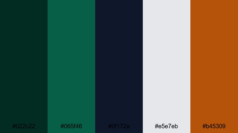 velvet opera night emerald green color palette with hex codes