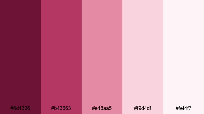 velvet orchid romance dark pink color palette with hex codes