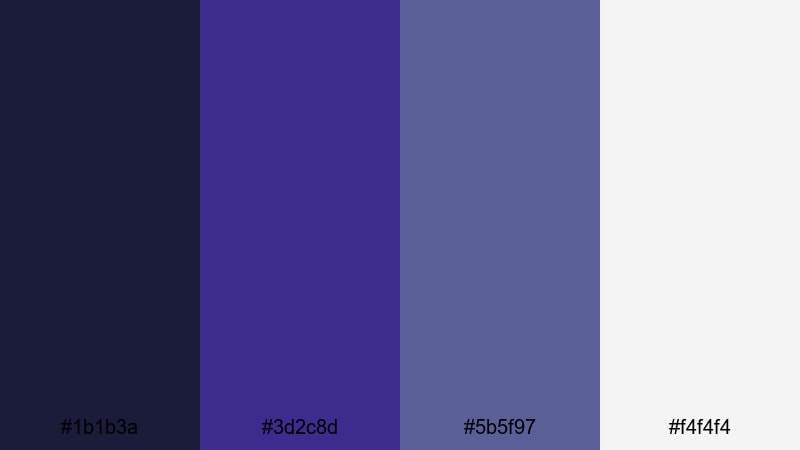 velvet premiere night violet blue color palette with hex codes