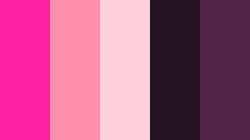 velvet raspberry noir hot magenta color palette with hex codes