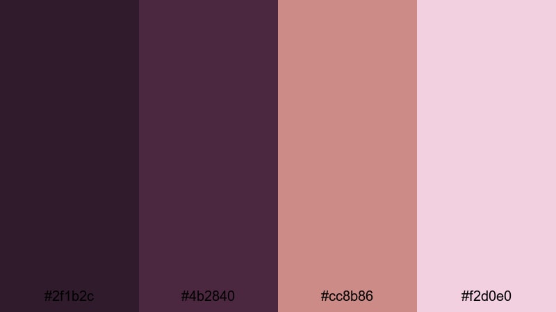 velvet ribbon soiree birthday color palette with hex codes