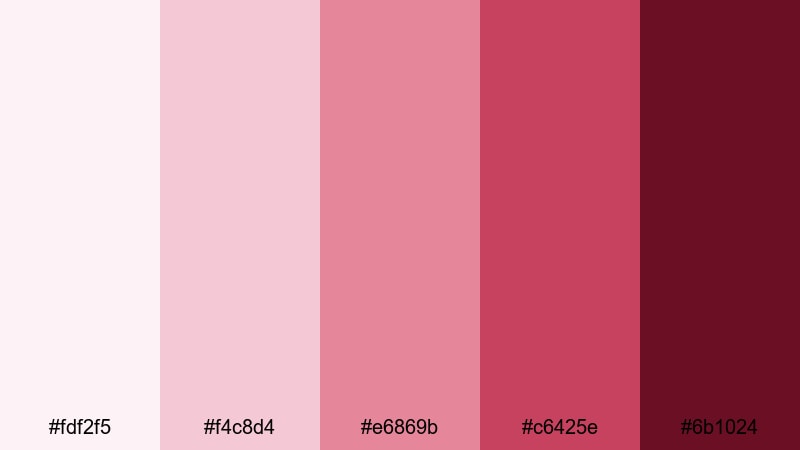 velvet rose luxe valentines day color palette with hex codes