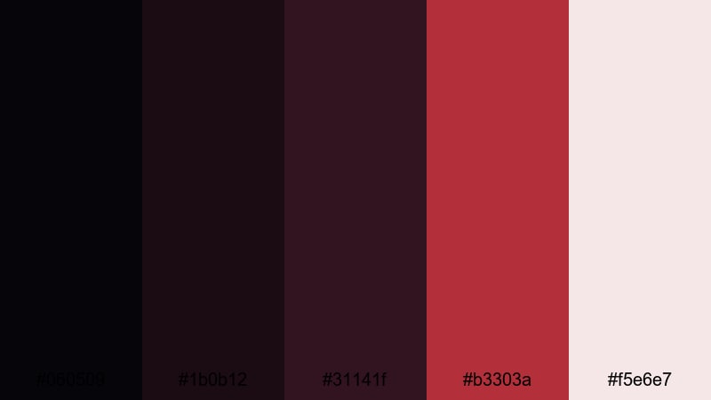 velvet ruby onyx onyx color palette with hex codes