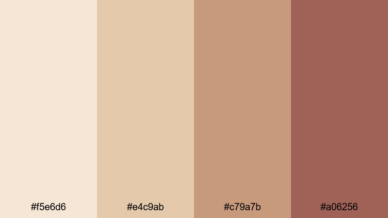 velvet sand whisper beige red color palette with hex codes