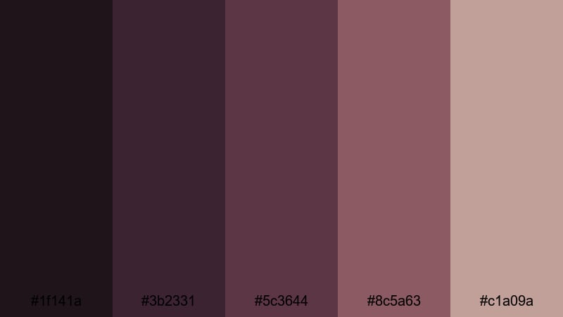 velvet shadow drama purple brown color palette with hex codes