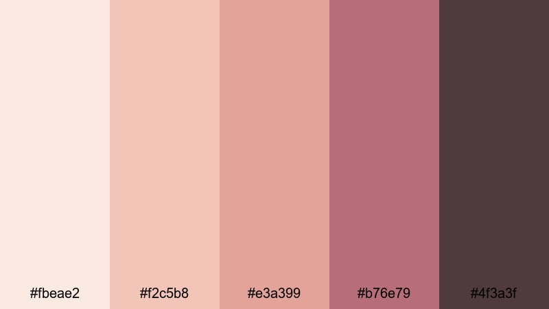 velvet vows glow rose gold champagne color palette with hex codes