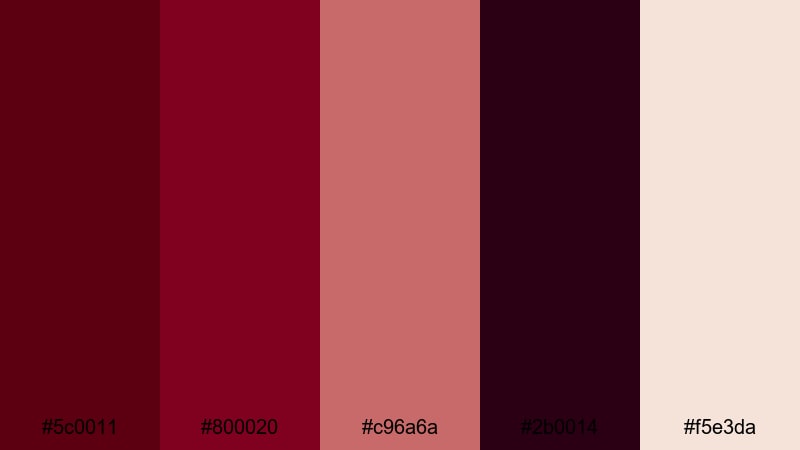 velvet wine evening burgundy maroon color palette with hex codes