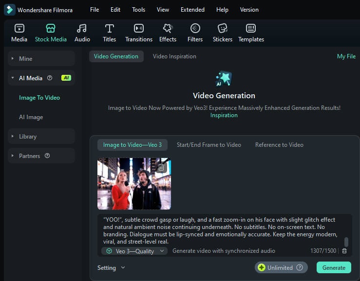generate veo 3 prompt