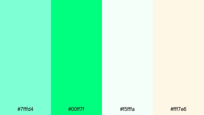 vernal meadow light spring green color palette with hex codes